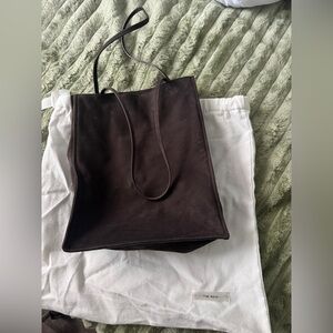 New With Dust Bag! The Row Small To Go suede top handle bag Tote - Dark Aniline